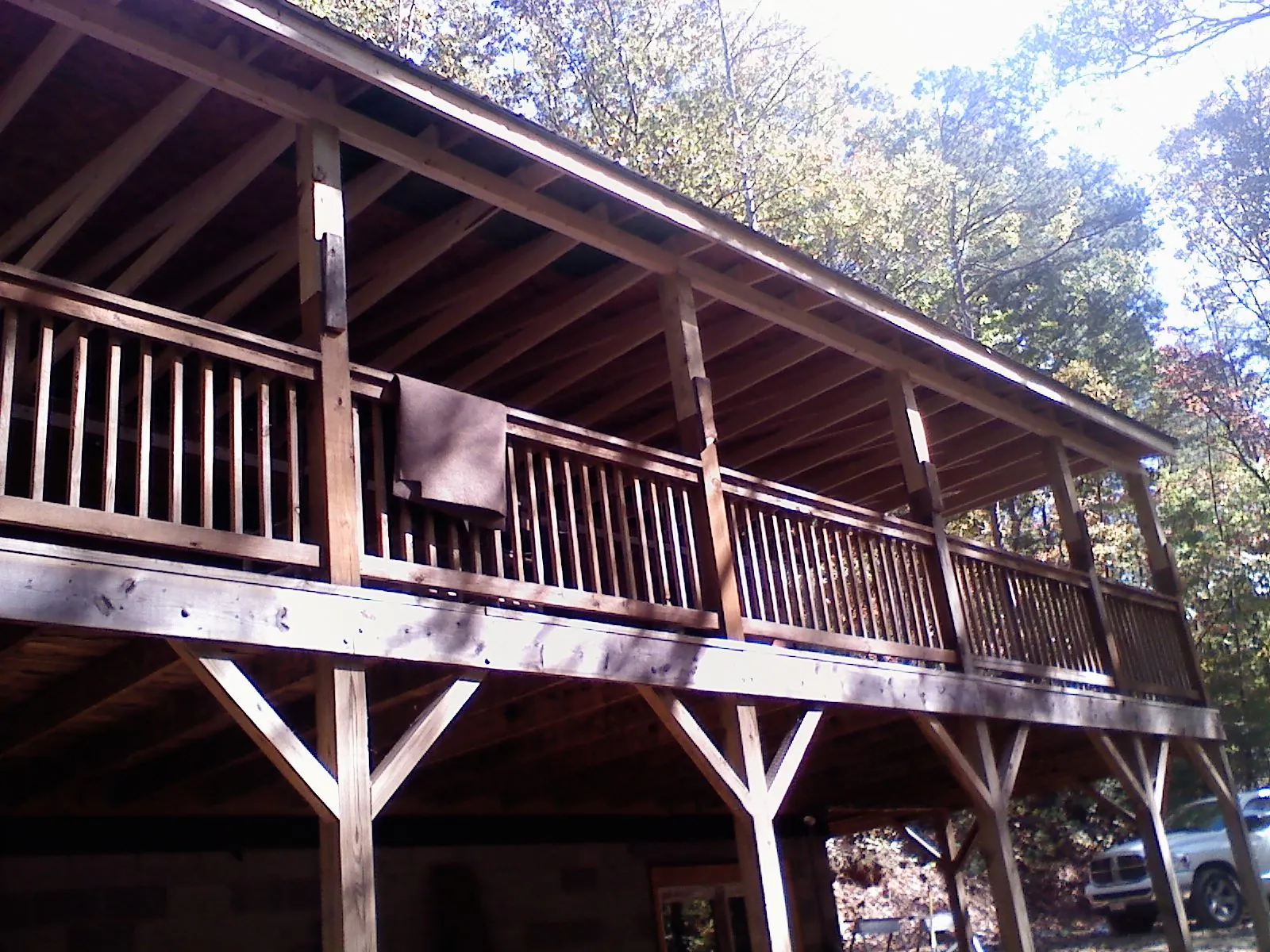 Timber framing under a new elevated porch and deck — Roof Leak Repair in Larkspur by Roofing Brothers
